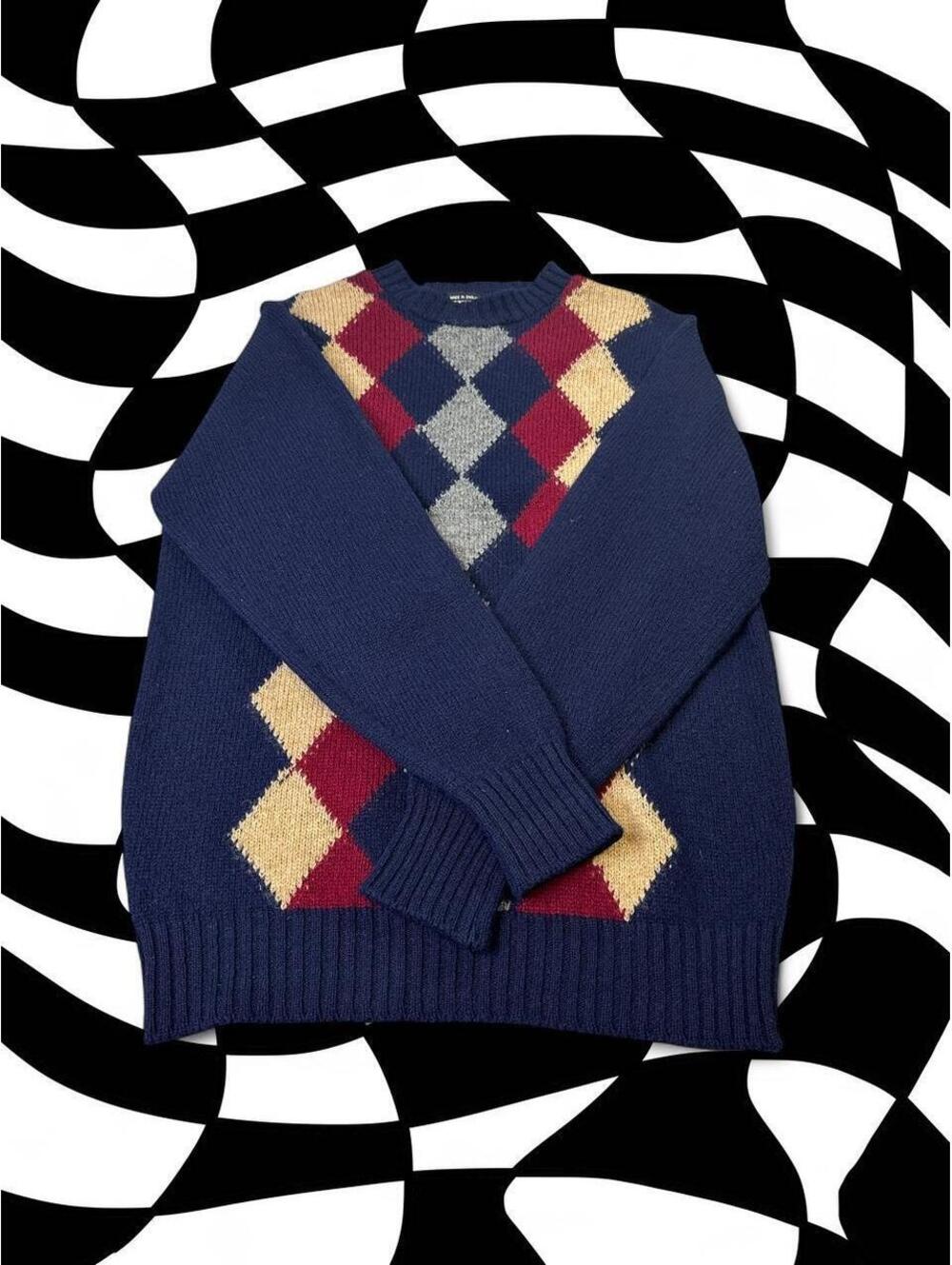 Vintage Brooks Brothers Shetland All Wool Argyle Sweater